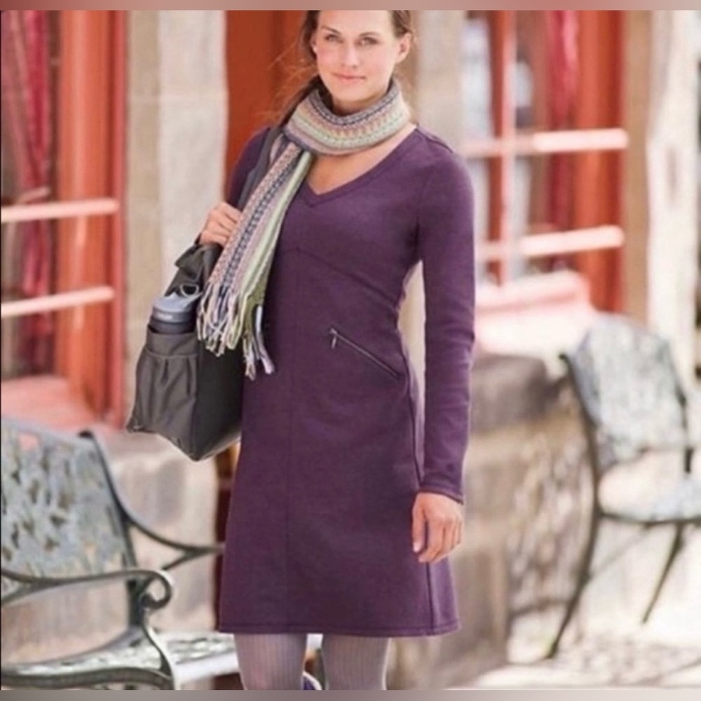 Athleta Women’s Ponte Knit Celebration Dress Purple Eggplant Size Medium Tall